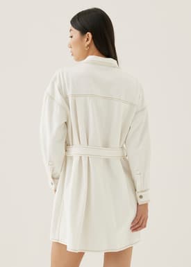Dovie Denim Belted Mini Shirt Dress
