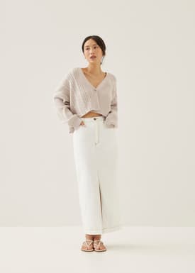 Laurin Denim Pencil Midi Skirt