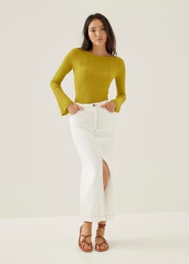Cyrene Knit Flare Sleeve Top