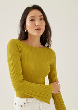 Cyrene Knit Flare Sleeve Top