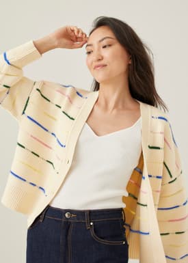Vicka Relaxed Fuzzy Knit Cardigan