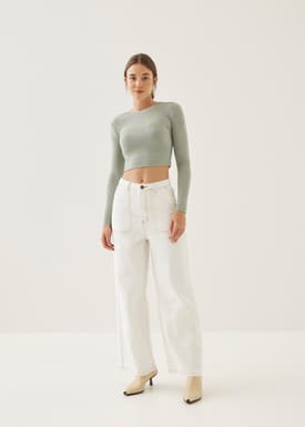 Edita Fitted Crop Sleeve Top