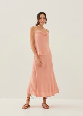 Vita Elastic Linen Maxi Skirt