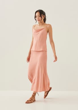 Vita Elastic Linen Maxi Skirt