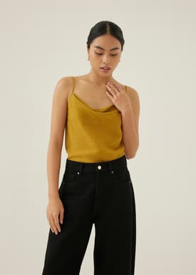 Vita Linen Cowl Neck Camisole Top