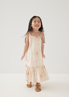 Pepita Embroidered Trapeze Midaxi Dress in Rekindled Blooms
