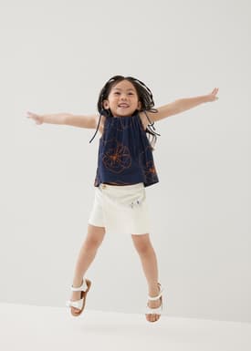 Mei Embroidered Babydoll Camisole Top in Rekindled Blooms