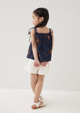 Mei Embroidered Babydoll Camisole Top in Rekindled Blooms