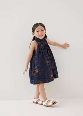 Melati Embroidered Babydoll Mini Dress in Rekindled Blooms