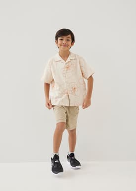 Lucas Embroidered Collared Shirt in Rekindled Blooms