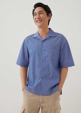 Tailor Unisex Chambray Oversized Collared Shirt