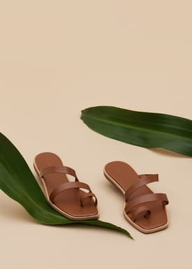 Avie Square Toe Strap Flats