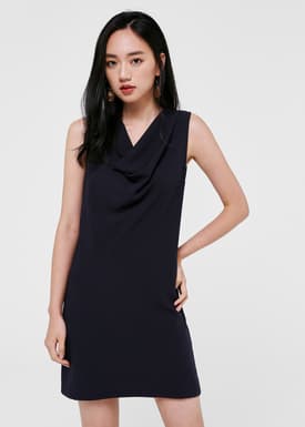 Carissa Cowl Neck Shift Dress