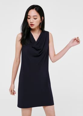 Carissa Cowl Neck Shift Dress