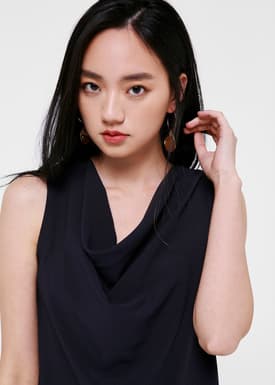 Carissa Cowl Neck Shift Dress