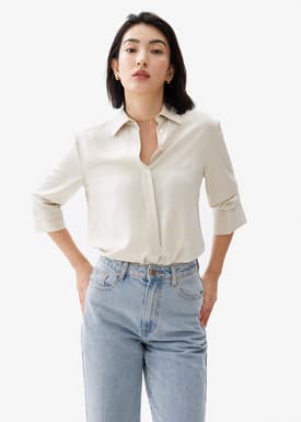 Ivy Satin Button Down Shirt