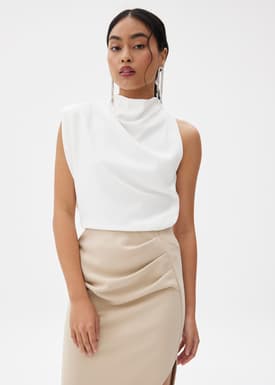Maya Asymmetric Drape Blouse