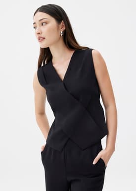 Mae Tailored Cross Over Top