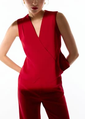 Mae Tailored Cross Over Top