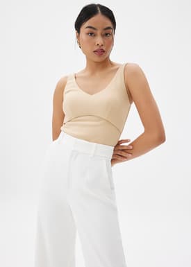 Natalia Padded Scoop Neck Fitted Top