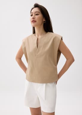 Melati Cotton Boxy Shell Top