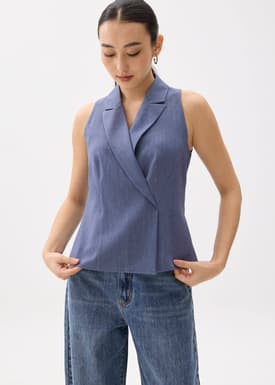 Juni Sleeveless Blazer Top