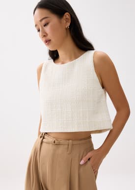 Kaori Tweed Crop Shell Top