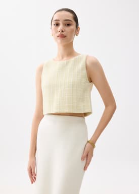Kaori Tweed Crop Shell Top