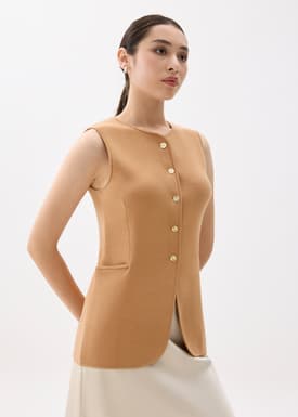 Yui Tailored Long Knit Vest