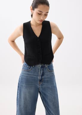 Yuna Relaxed V-neck Vest