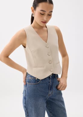 Yuna Relaxed V-neck Vest