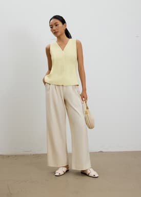 Fumiko Ribbon Tweed Vest Top