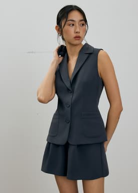 Aika Lightweight Tailored Button Down Vest Top