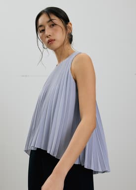 Wei Sunray Pleated Trapeze Shell Top