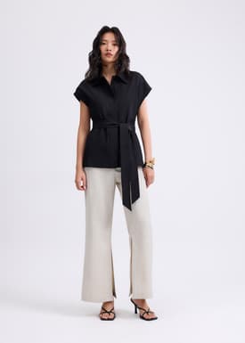 Aster Detachable Sash Tailored Tunic Vest Top