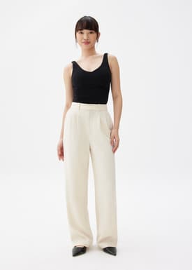 Lana Relaxed Melange Tailored Pants