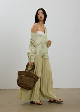 Leggy™ Wei Elastic Sunray Pleated Palazzo Pants