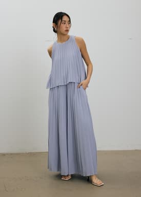 Leggy™ Wei Elastic Sunray Pleated Palazzo Pants
