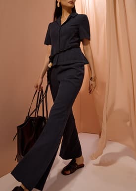 Leggy™ Pvara Textured Flare Pants
