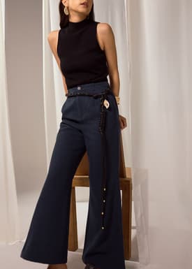 PETITE Leggy™ Pvara Textured Flare Pants
