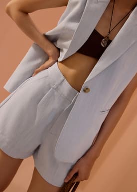 Frankie Textured Classic Bermuda Shorts