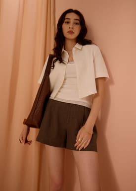 Frankie Textured Classic Bermuda Shorts