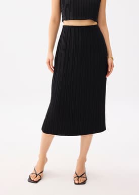 Gym Pleated Column Midi Skirt
