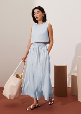 Rei Elastic Linen A-line Maxi Skirt
