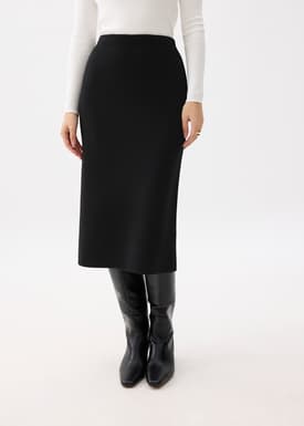 Esha Elastic Knit Column Midi Skirt