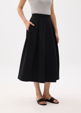 Lara Elastic Reversible Pleated Midi Skirt