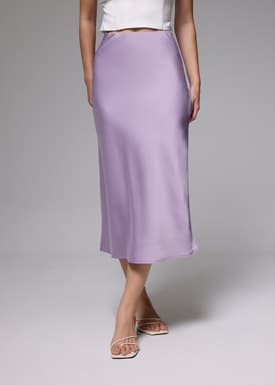 Arii Elastic Satin Bias Cut Midaxi Skirt