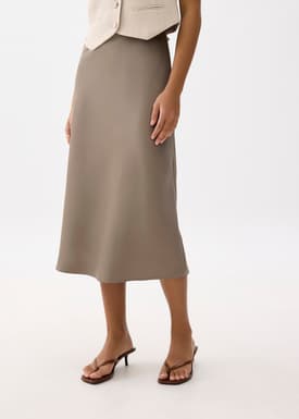 Arii Elastic Satin Bias Cut Midaxi Skirt