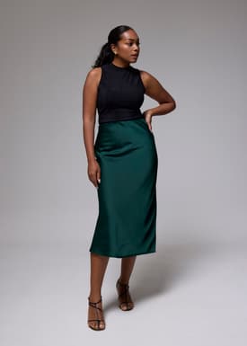 Arii Elastic Satin Bias Cut Midaxi Skirt