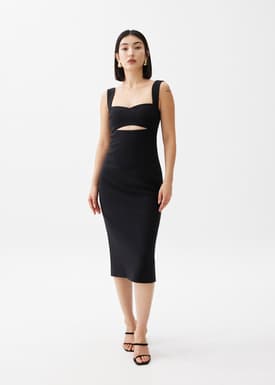 Nicole Padded Cut Out Midi Dress